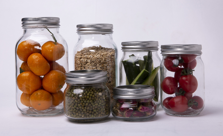 Food Grade Clear Round 1000 ml Glass Jars for Candy Cookie Food Storage