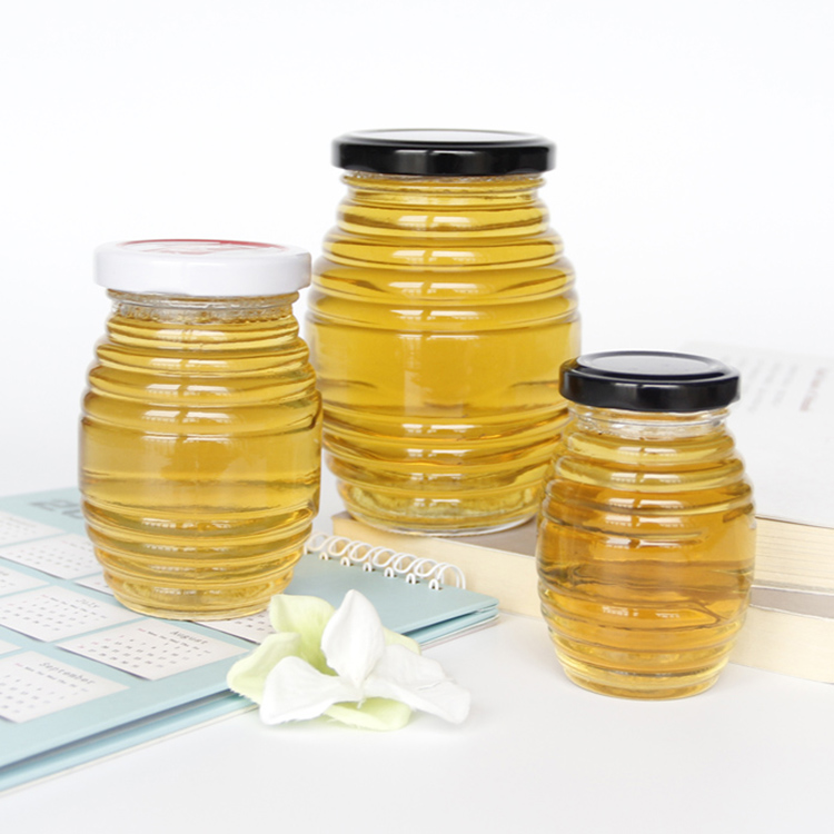 Food Grade Empty Clear Glass Storage Jars Glass Jars for Honey Jam with Lid
