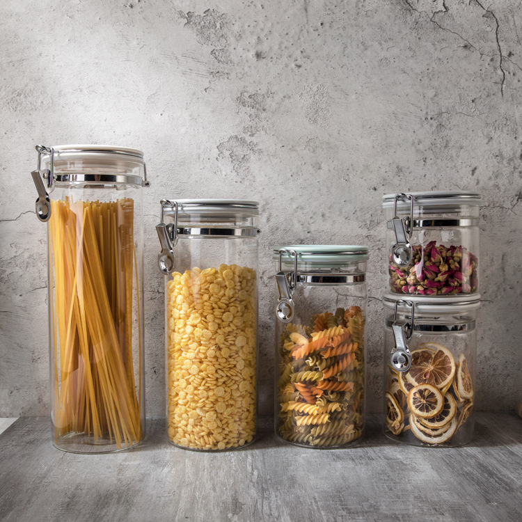 Food Grade Glass Borosilicate Storage Jar With Bamboo Lid