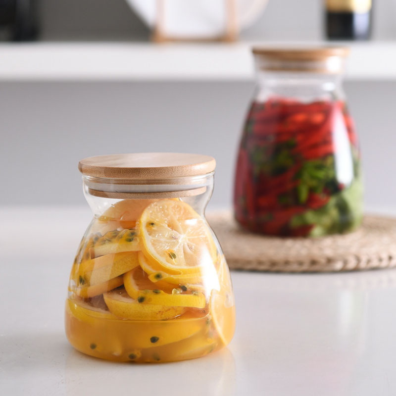 Food Grade Glass Storage Jar With Bamboo Lid