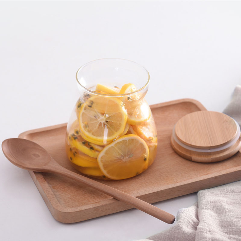 Food Grade Glass Storage Jar With Bamboo Lid