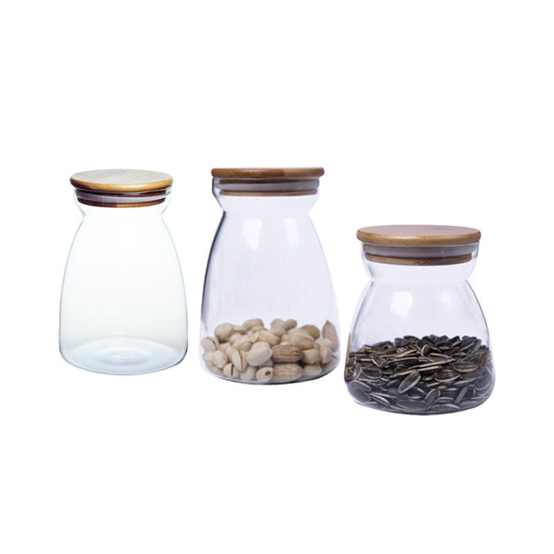 Food Grade Glass Storage Jar With Bamboo Lid