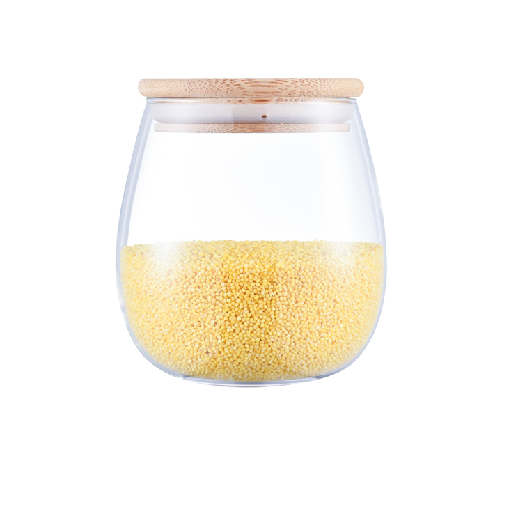 Food Grade Glass Storage Jar With Bamboo Lid