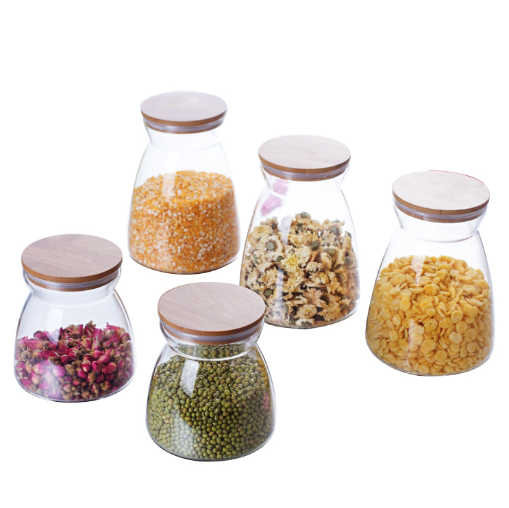 Food Grade Glass Storage Jar With Bamboo Lid