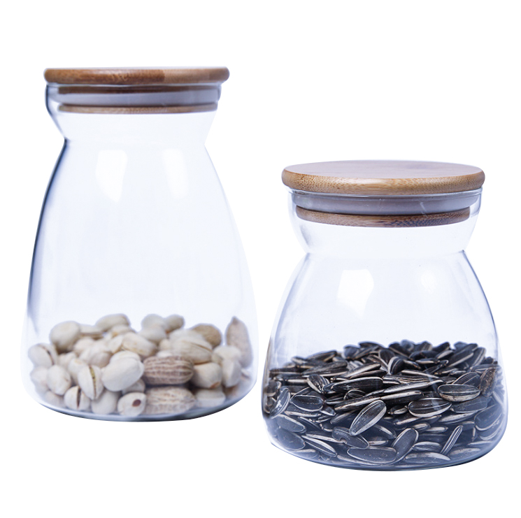 Food Grade Glass Storage Jar With Bamboo Lid