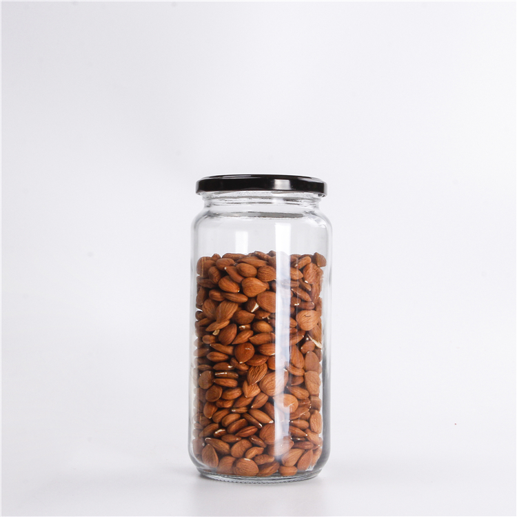 Food Grade High Quality Straight Side 480ml 720ml Food Storage Glass Jars With Lid For Canning Juice