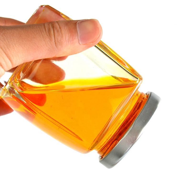 Food Grade Mini Square Honey Jelly Jars Container With Golden Lid