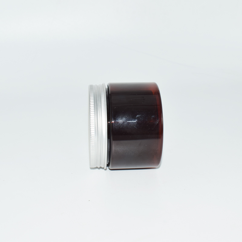 Food Grade Plastic PET Amber 250g Jars with screw plastic lid for foods Cosmetics packing bpa free, 8oz PET jar