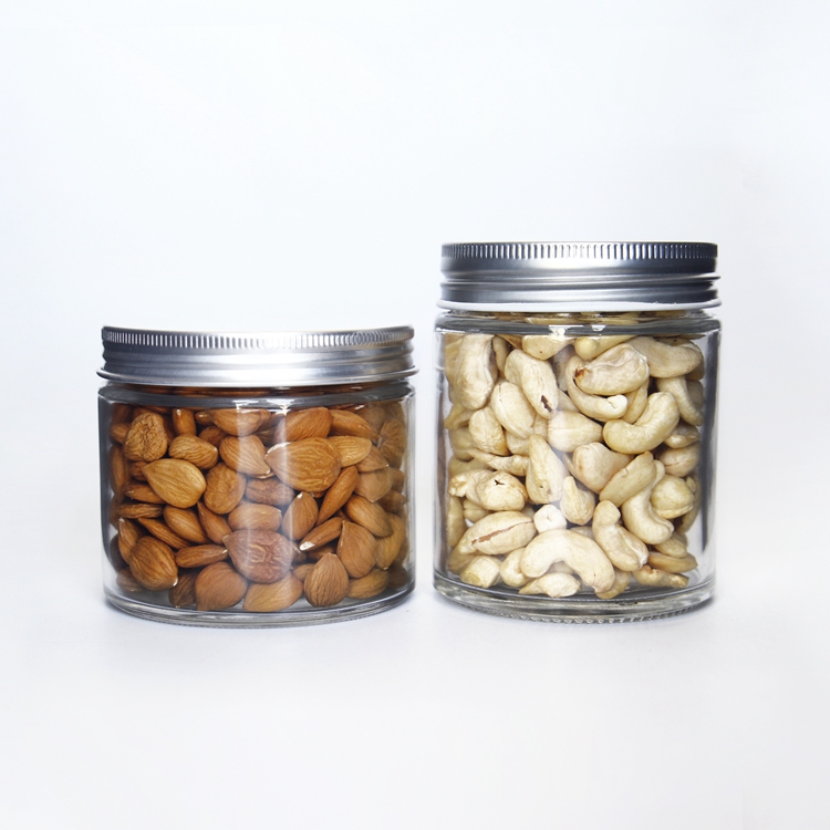 Food Grade Tall Round Glass Jam Jar 12oz With Black /Golden /Silver Screw Lid For Pickle /Candy Storage
