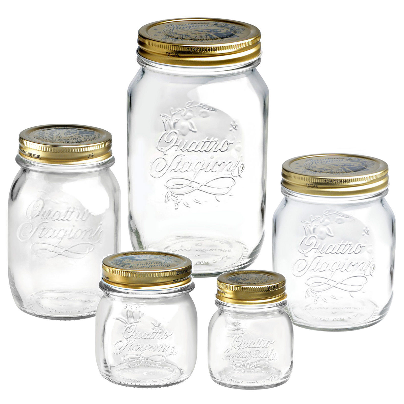 Food Honey Preserve Jars Gold Screw Lid Airtight Glass Jar 250