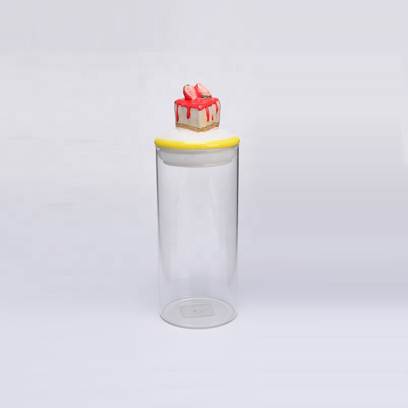 Food Jar With Lid, Glass Storage Jars Airtight Lid  for glass spice jar