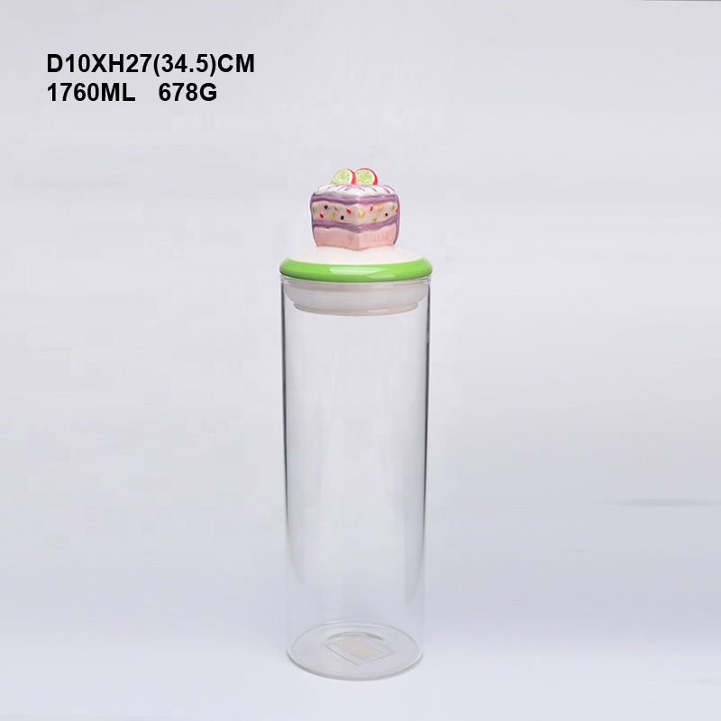 Food Jar With Lid, Glass Storage Jars Airtight Lid for glass spice jar