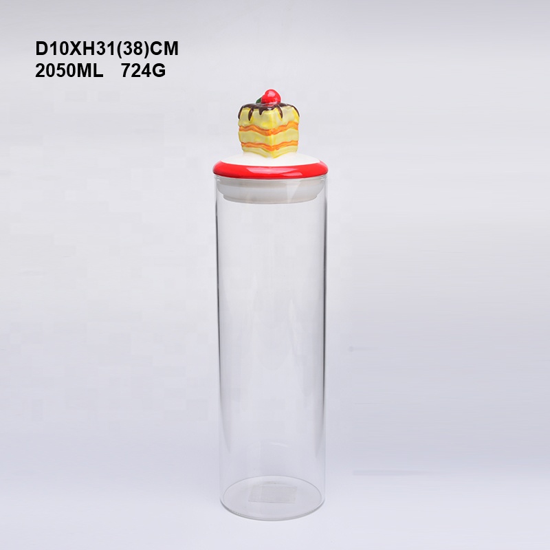 Food Jar With Lid, Glass Storage Jars Airtight Lid for glass spice jar