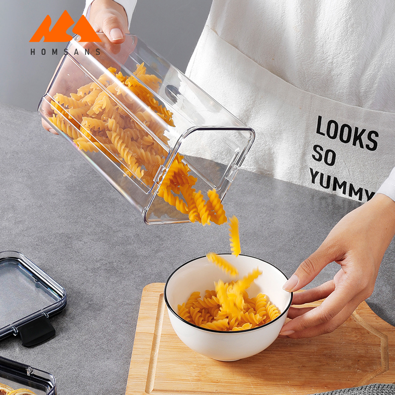 Food Jars Sets Containers Clear Plastic Container Set Airtight Kitchen Drawer Organizer Bins Pantry Organization Storage Bottles