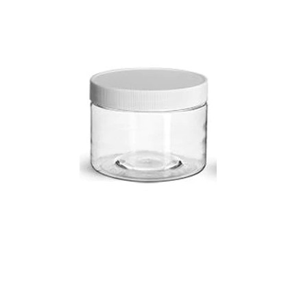 Food Jars Smooth Ribbed Lid Matched Clear Cylinder Pet Plastic 8 Oz Skin Care Cream