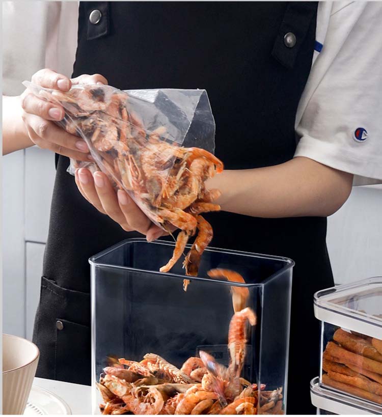 Food Safe Clear Air Tight Plastic Food Containers For Cereals Grains Nuts Dry Food Snacks Flour Kitchen And Pantry