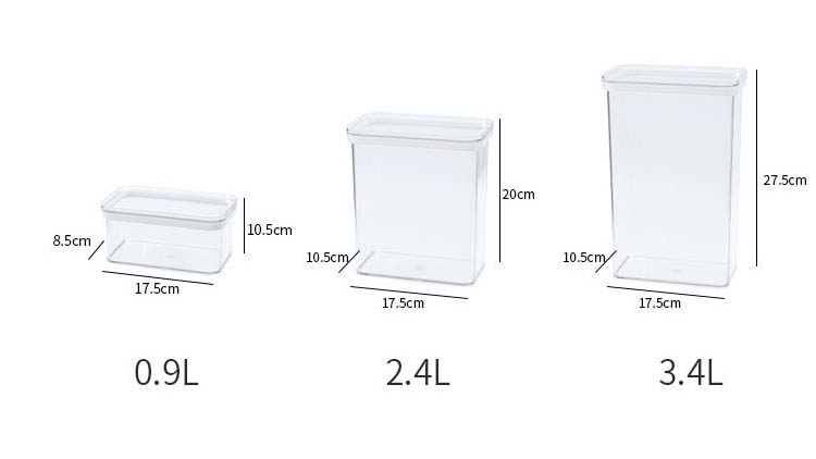 Food Safe Clear Air Tight Plastic Food Containers For Cereals Grains Nuts Dry Food Snacks Flour Kitchen And Pantry