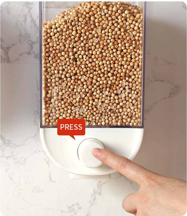 Food-Safe Large Wall Mounted ABS PS Plastic Cereal Containers 2 Pack For Grains Kitchen Spices Rice