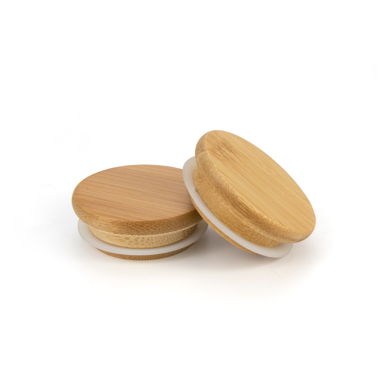 Food Storage 2oz 4oz 8oz 16oz Borosilicate Decorative Bamboo Airtight Storage Glass Container Jars With Wood Lids