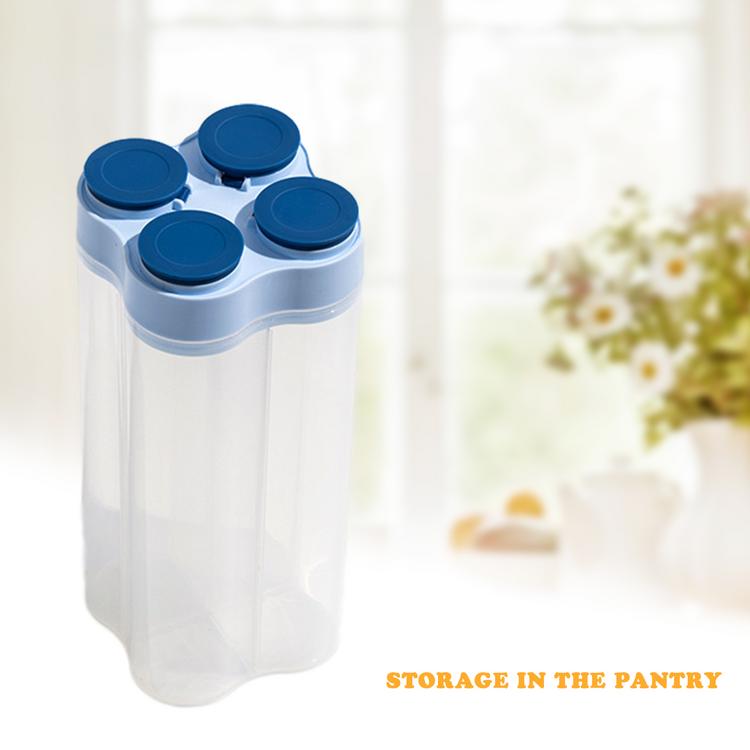 Food Storage Container Airtight Dry Food Container for Kitchen Round Glass Storage Container Jar With Glass Lid