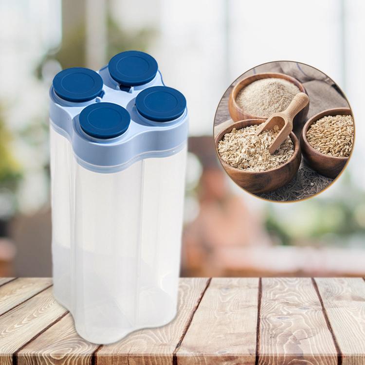 Food Storage Container Airtight Dry Food Container for Kitchen Round Glass Storage Container Jar With Glass Lid