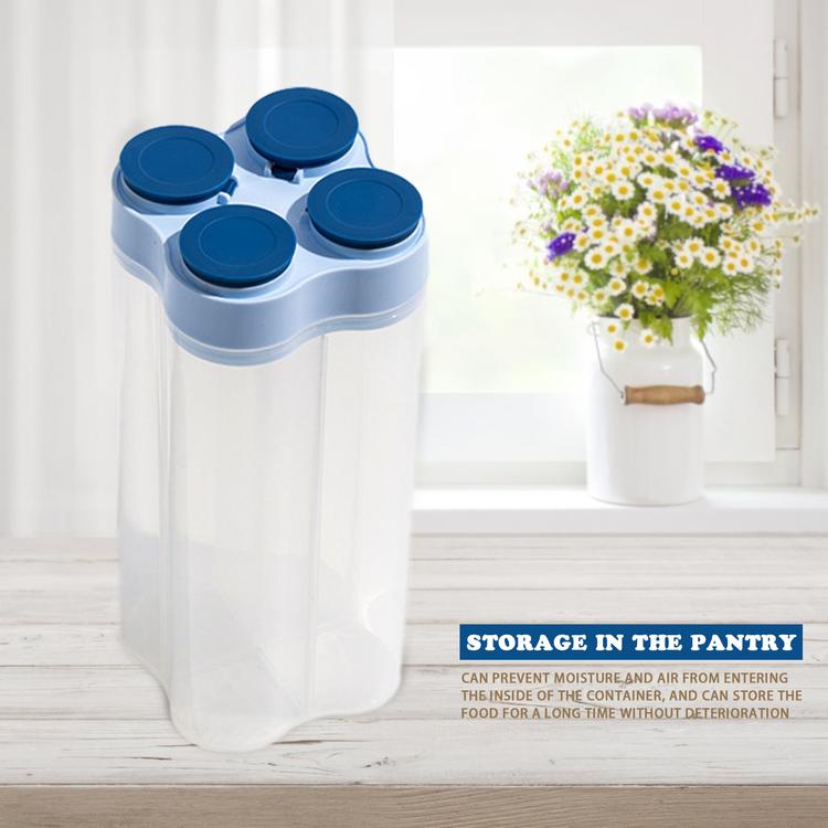 Food Storage Container Airtight Dry Food Container for Kitchen Round Glass Storage Container Jar With Glass Lid