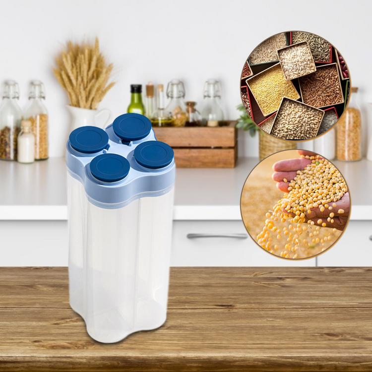 Food Storage Container Airtight Dry Food Container for Kitchen Round Glass Storage Container Jar With Glass Lid