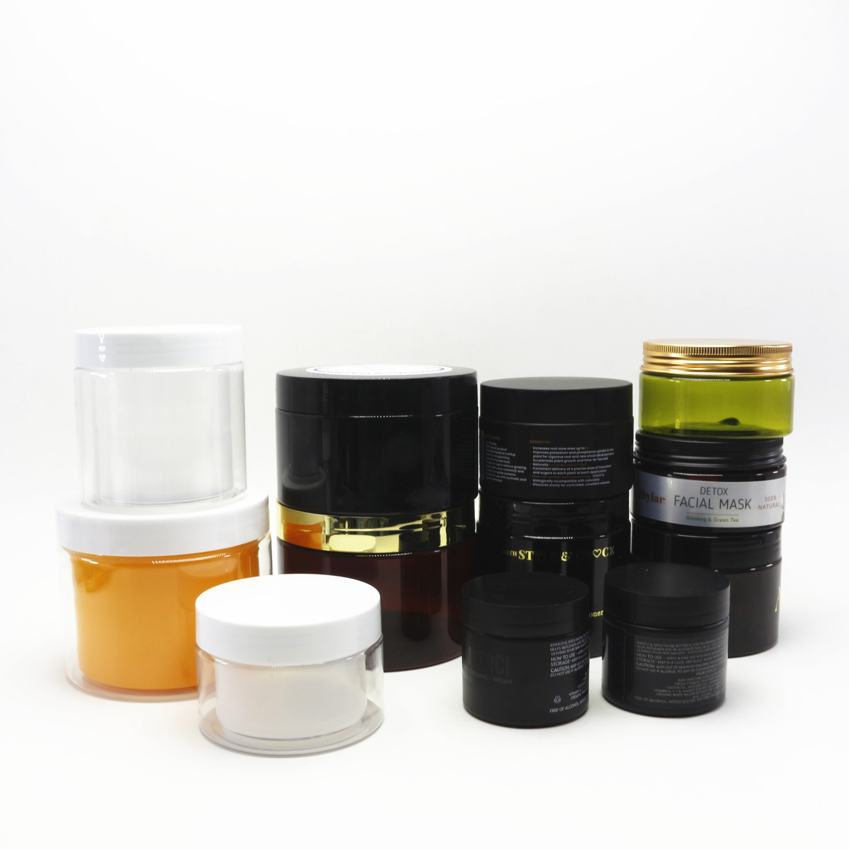 Food Storage Container Packaging Luxury Plastic Spice Jars PET With Lids PL-404K