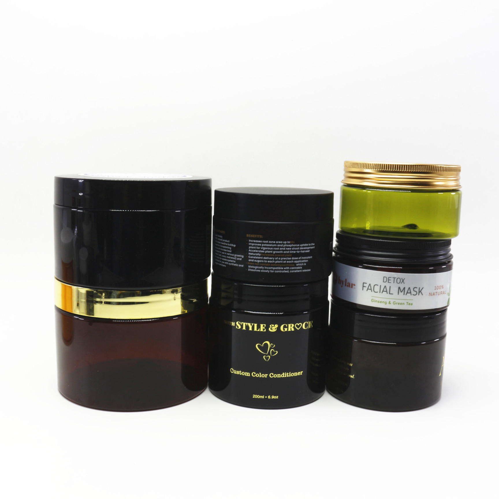 Food Storage Container Packaging Luxury Plastic Spice Jars PET With Lids PL-404K