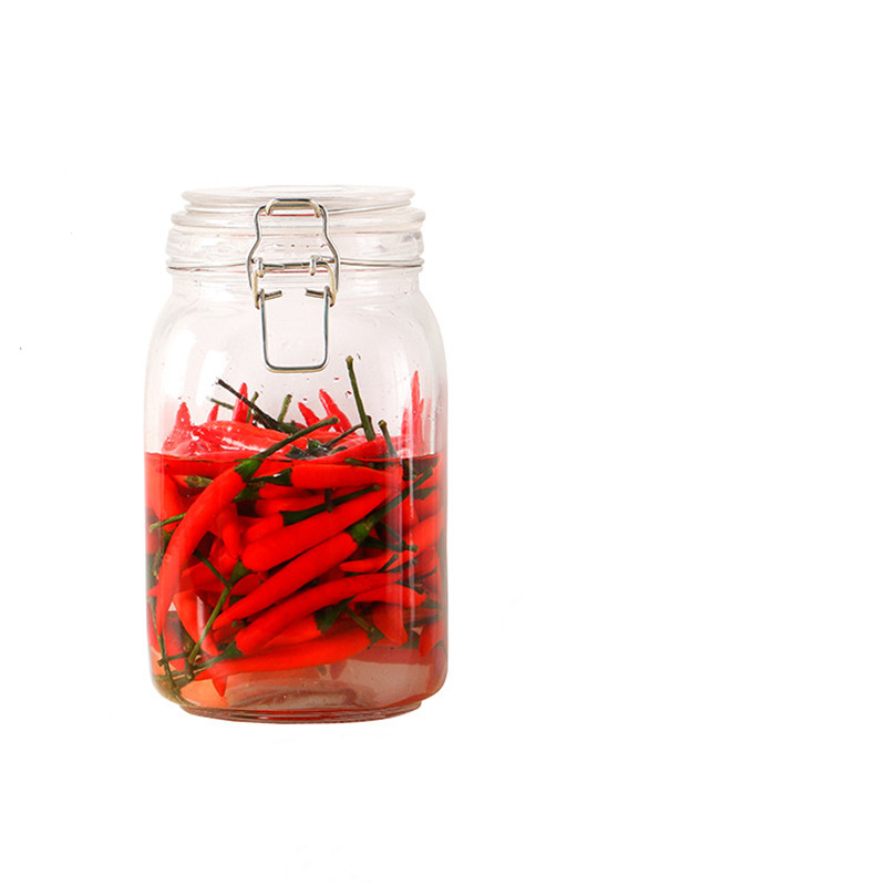 Food Storage Glass Jar No Lead Kitchen Storage Bottles Sealed Cans Large Capacity Glass Canister