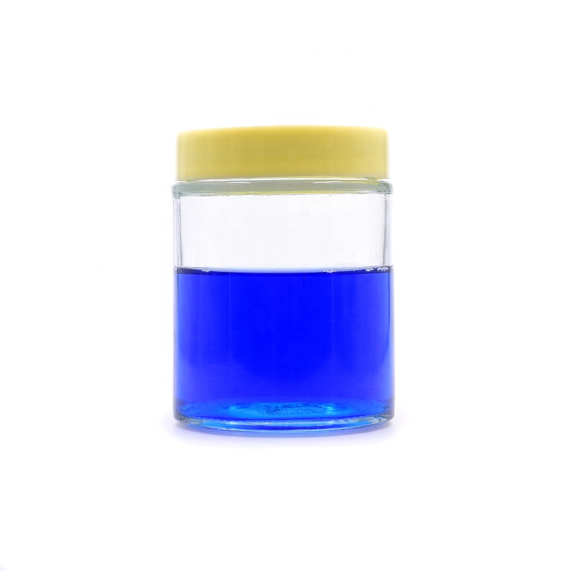 Food grade 10oz clear round herbs child proof resistant flower glass jars cream jar sealed weed cbd glass jar with plastic lid