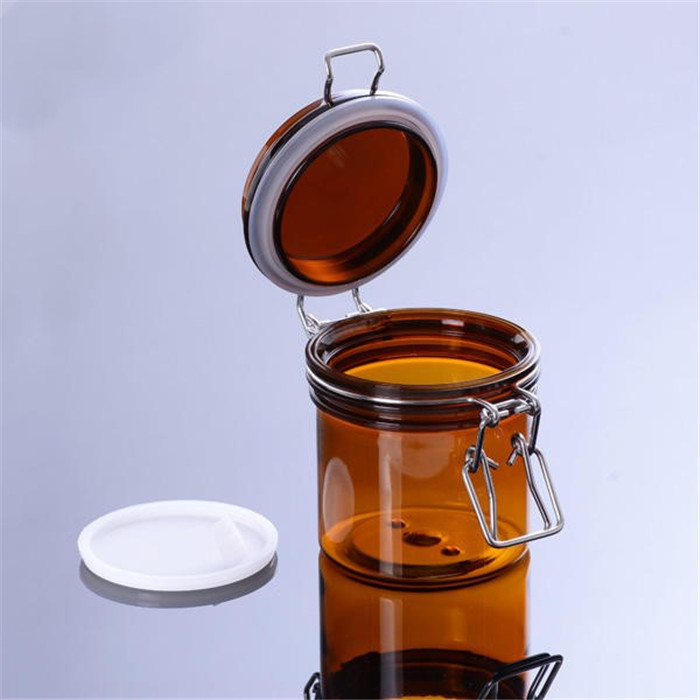 Food grade 1500ml square pet plastic kilner container jar for food preserving storage with metal clip closure