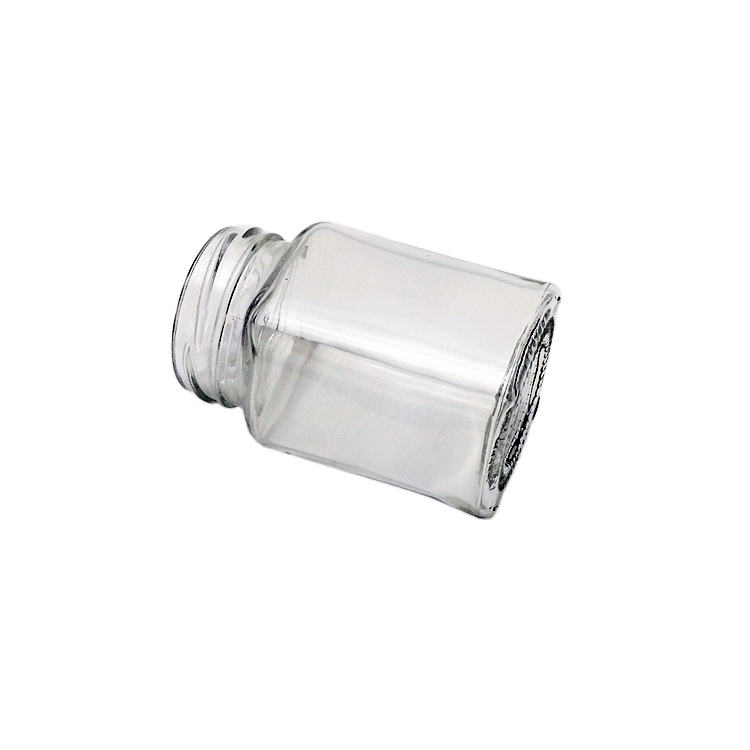 Food grade 200ml square clear glass honey jam jar wholesale