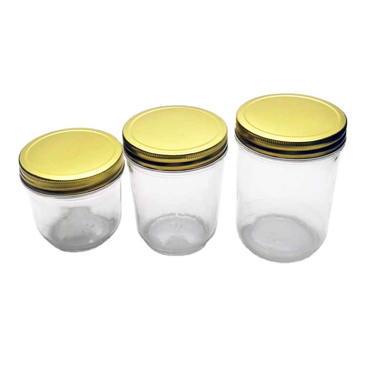 Food grade 300ml 400ml 480ml empty sealable glass mason jar for peanut butter strawberry jam sauce