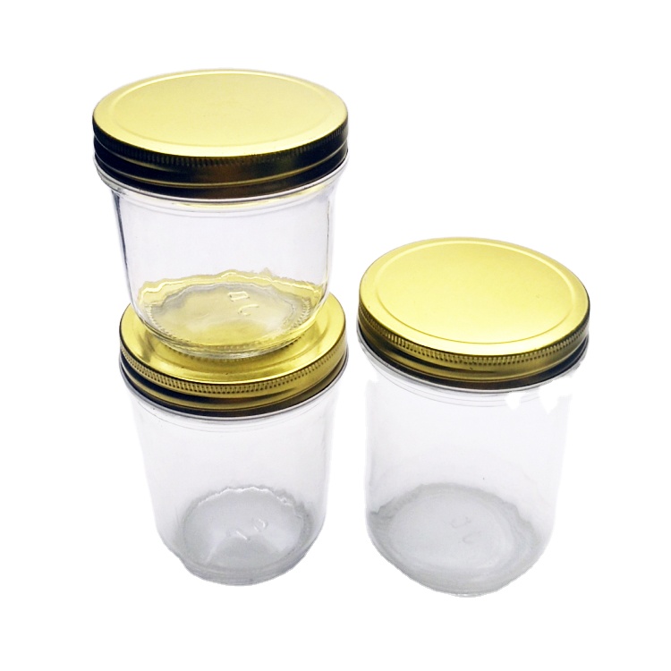 Food grade 300ml 400ml 480ml empty sealable glass mason jar for peanut butter strawberry jam sauce