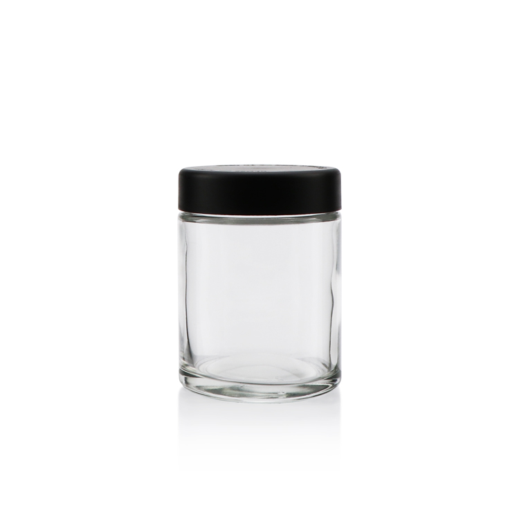 Food grade 30ml 60ml 3oz 120ml transparent weed dry herb airtight childproof lid storage glass container jars with lid