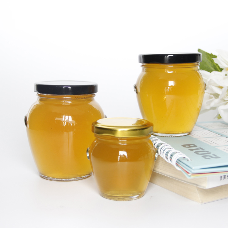 Food grade 314ml orcio glass jars wholesale with custom logo for honey canning