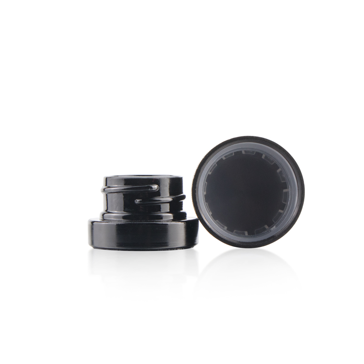 Food grade 3ml 5ml 7ml uv black childproof concentrate container childproof glass  jars for Thick Oil