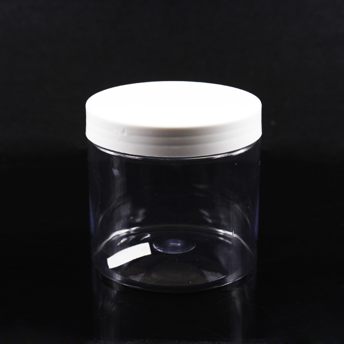 Food grade 500ML 1L plastic PET 10oz 300m brown clear candy cookie jar plastic PET jars with screw lids