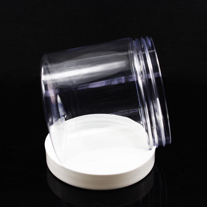 Food grade 500ML 1L plastic PET 10oz 300m brown clear candy cookie jar plastic PET jars with screw lids