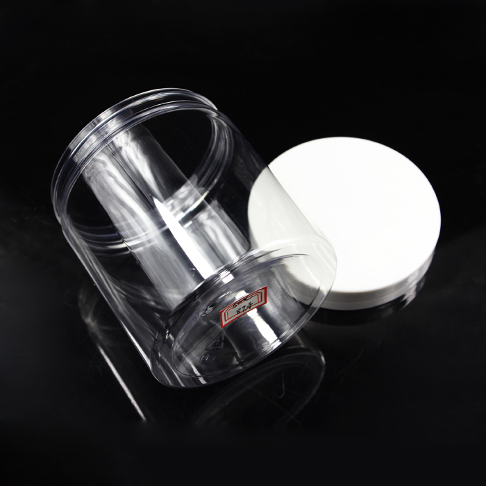 Food grade 500ML 1L plastic PET 10oz 300m brown clear candy cookie jar plastic PET jars with screw lids