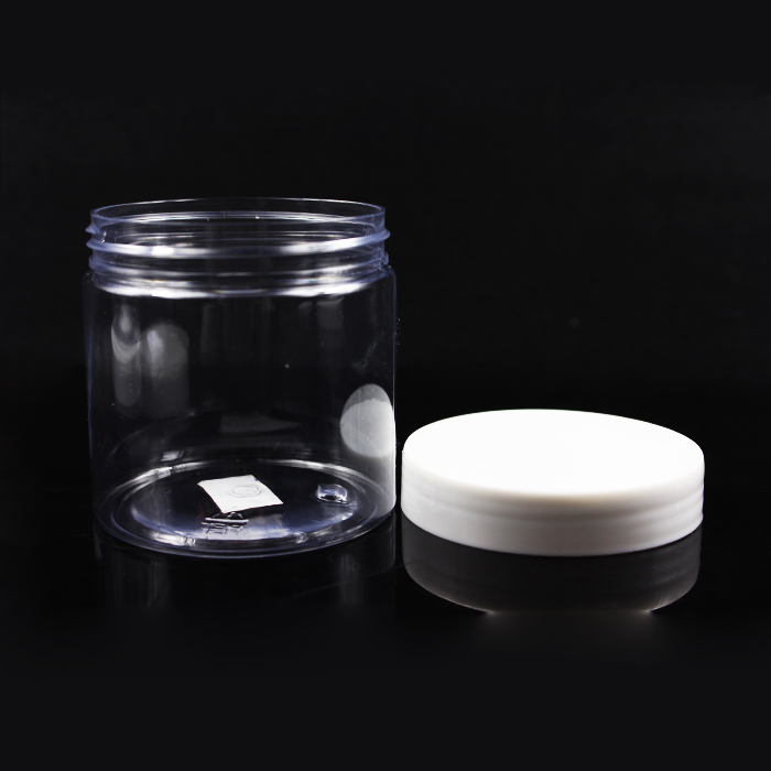 Food grade 500ML 1L plastic PET 10oz 300m brown clear candy cookie jar plastic PET jars with screw lids
