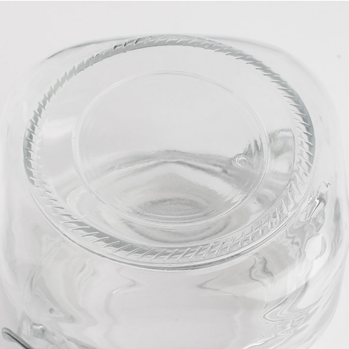 Food grade 500ml 16oz square empty sealed clear glass snacks candy pickle jar with clip top lid