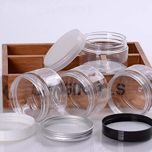 Food grade 80ml 100ml 120ml 150ml 250ml clear PET plastic jar with black lid