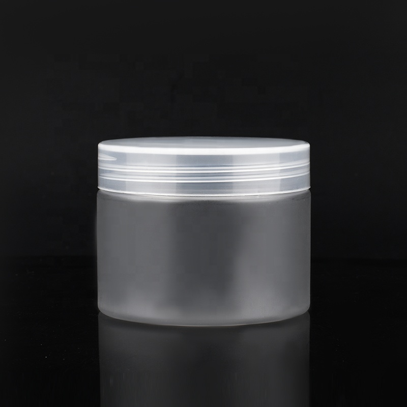 Food grade Facial Mask container 50g 100g 150g 200g 250g 300g Frosted Clear PET Storage Jar with black white clear plastic lids