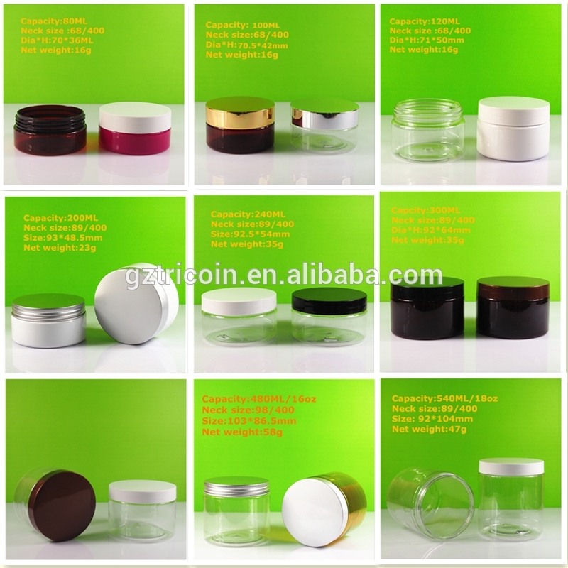 Food grade clear PET Plastic 1oz 2oz 3oz 4oz 5oz 6oz 8oz food container PET jar