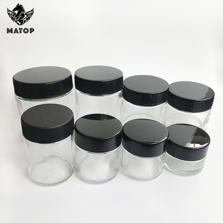 Food grade clear herb honey glass jar storage container bottle with airtight seal up lid