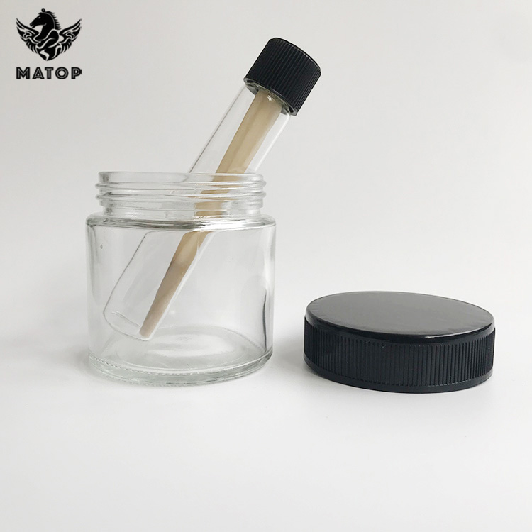 Food grade clear herb honey glass jar storage container bottle with airtight seal up lid