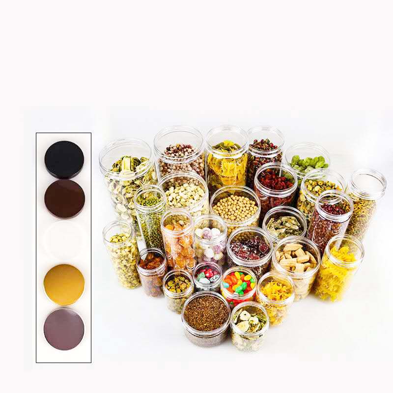 Food grade clear pet plastic cookie jar wholesale