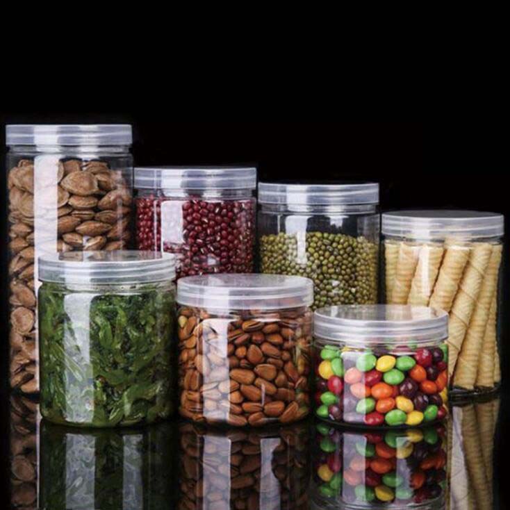 Food grade clear pet plastic cookie jar wholesale